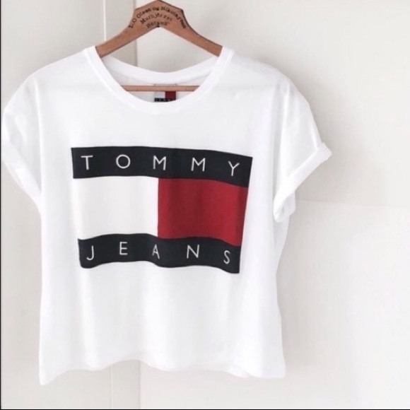 tommy hilfiger t shirt crop top
